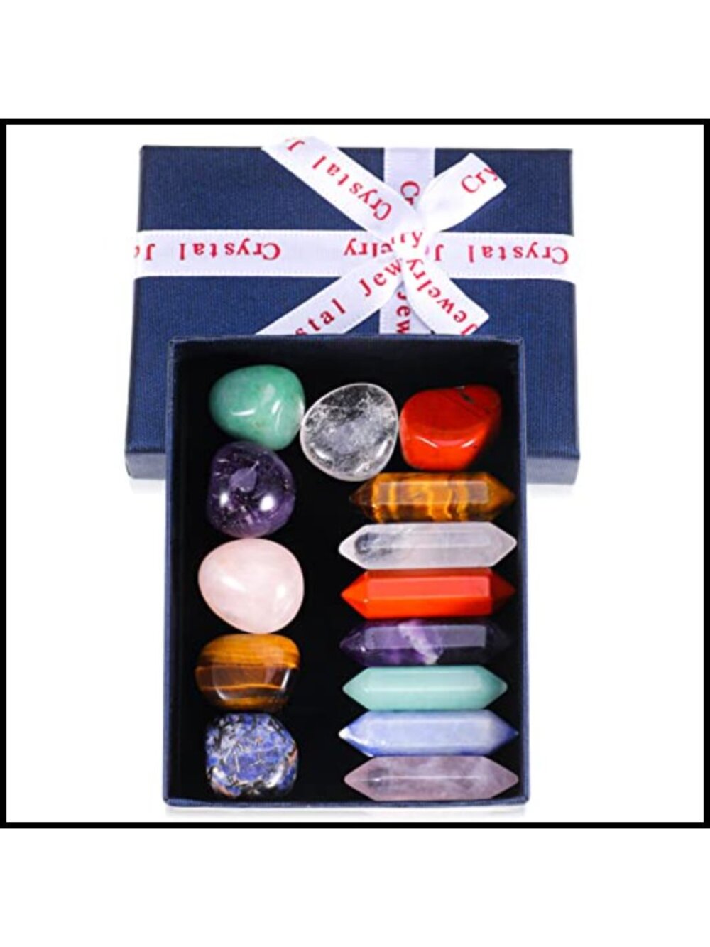 14 Pcs Healing Crystals Kit Chakra Stones Set Crystal Wands Tumbled Stones